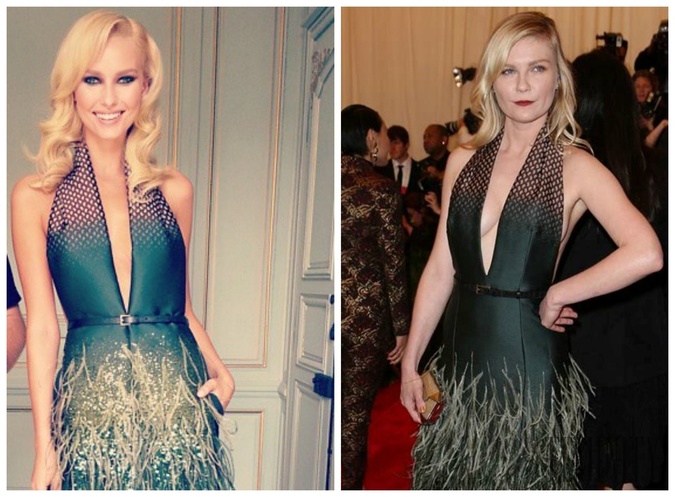 V rovnakých šatách vyzerajá modelka Adriana Čerňanová i herečka Kirsten Dunst skvelo!