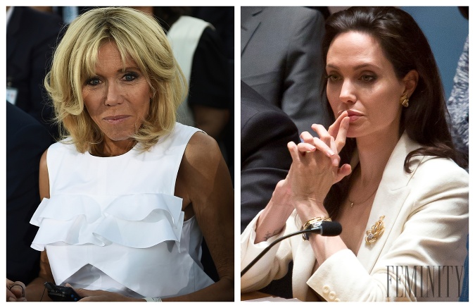 Obe dámy, aj Brigitte Macron aj Angelina Jolie sú známe svojím dokonalým mejkapom, ktorému sa nedá nič vytknúť