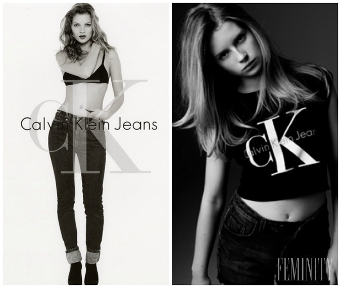 Takto vyzerajú obe sestry v kampani pre Calvin Klein (vľavo Kate Moss, vpravo Lottie Moss))