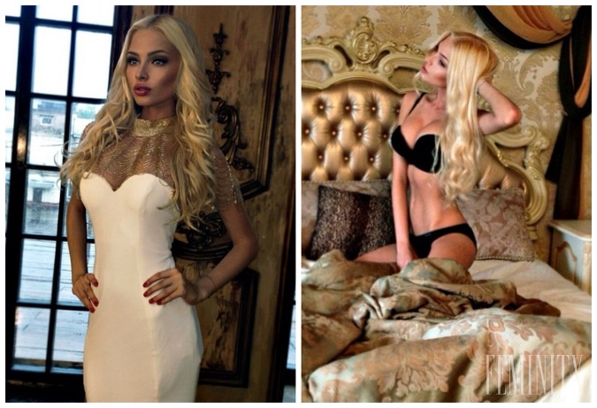 Modelka Alena Shishova je ako Barbie a skrýva pod šatami naozaj bábikovské telo