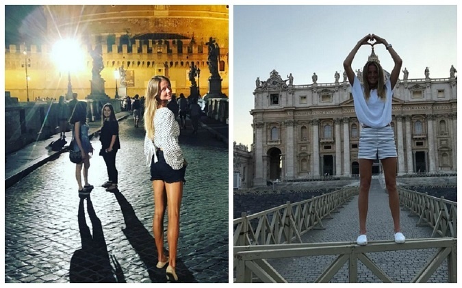 Svoju instagramovú sieť zásobí fotografiami svojej závideniahodnej postavy aj v Ríme