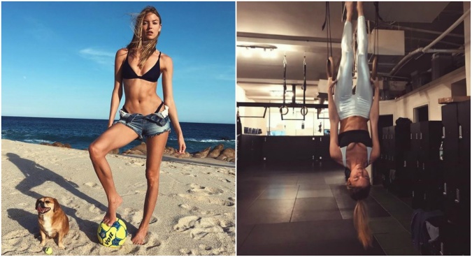Modelka Martha Hunt spevňuje svoje telo prostredníctvom gymnastických prvkov