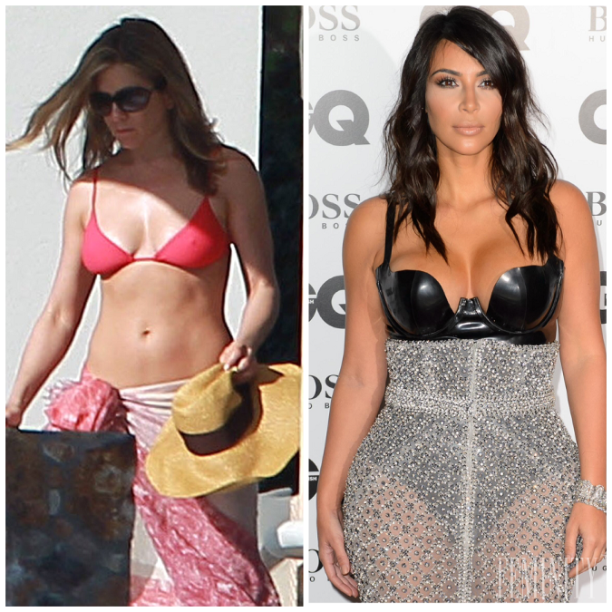 Najkrajšie prsia podľa žien má Jennifer Aniston, podľa mužov Kim Kardashian