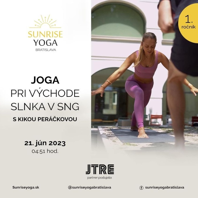 . V deň letného slnovratu si budú môcť prvýkrát nadšenci jogy zacvičiť na podujatí Sunrise Yoga Bratislava.
