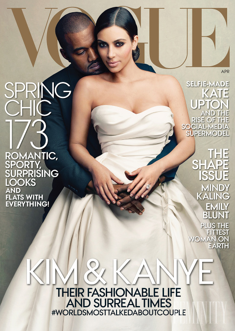 Kim a Kanye na obálke magazínu Vogue