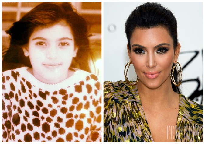 Kim ako malé dievčatko (vľavo) a ako dospelá žena (vpravo)