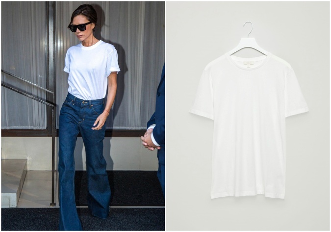 Nesmrteľná kombinácia bieleho trička a rozšírených džínsov