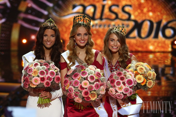 Miss Slovensko 2016:  1. Vicemiss Slovensko 2016 Michaela Meňkyová (vľavo), Miss Slovensko 2016 Kristina Činčurová (v strede) a 2. Vicemiss Slovensko 2016 Lenka Tekeljaková (vpravo) 