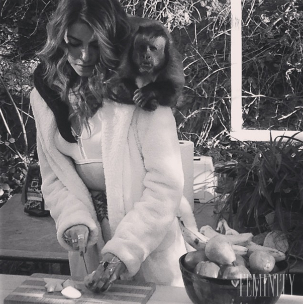 Krásna Nikki Reed s opičkou na pleciach