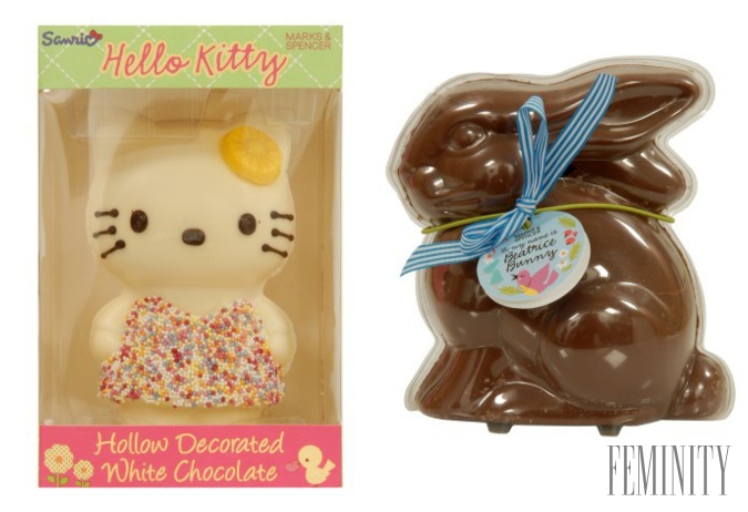 Hello Kitty z bielej čokolády + zajac z mliečnej čokolády