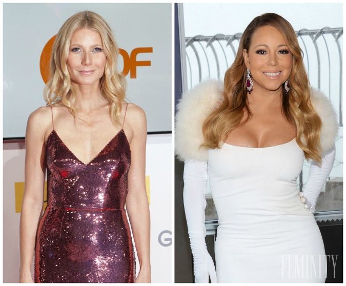 Herečka Gwyneth Paltrow (vľavo) nie je tak obdarená, ako Mariah Carey (vpravo), no aj napriek tomu je sexi