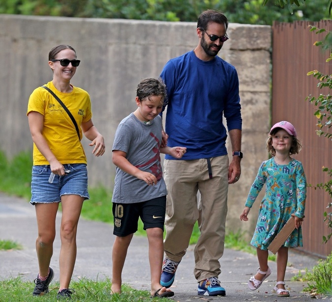 Natalie Portman s Benjaminom Millepiedom a ich deťmi