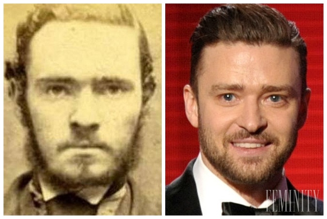 Spevák Justin Timberlake je veľmi podobný neznámemu mužovi z minulosti (vľavo), ktorý bol údajne kriminálnikom