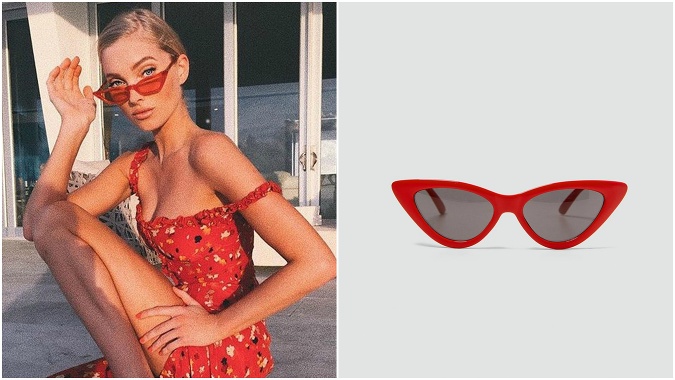 Modelka Elsa Hosk a jej červené ikonické okuliare