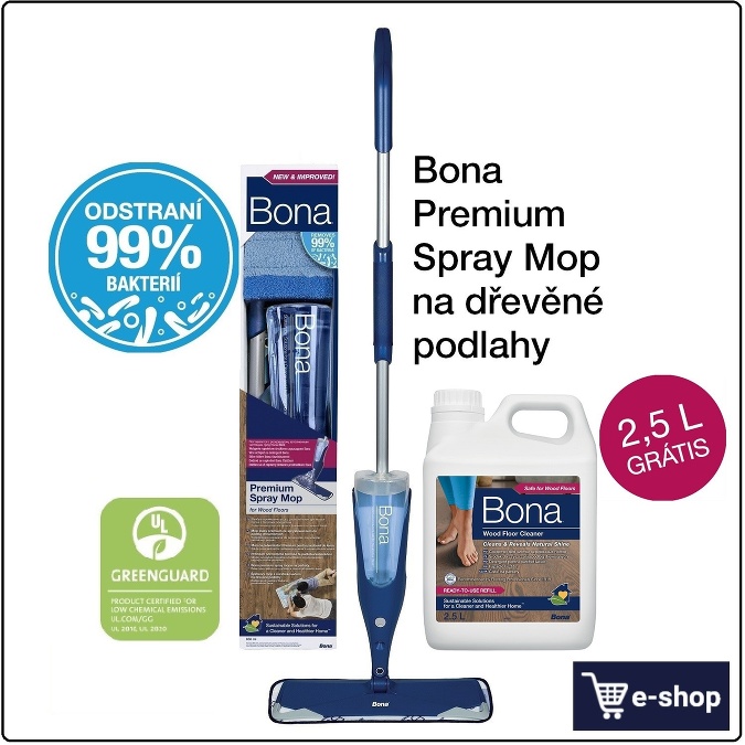 Bona Premium Spray Mop je prémiový mop, ktorý uľahčí upratovanie vašich podláh. 