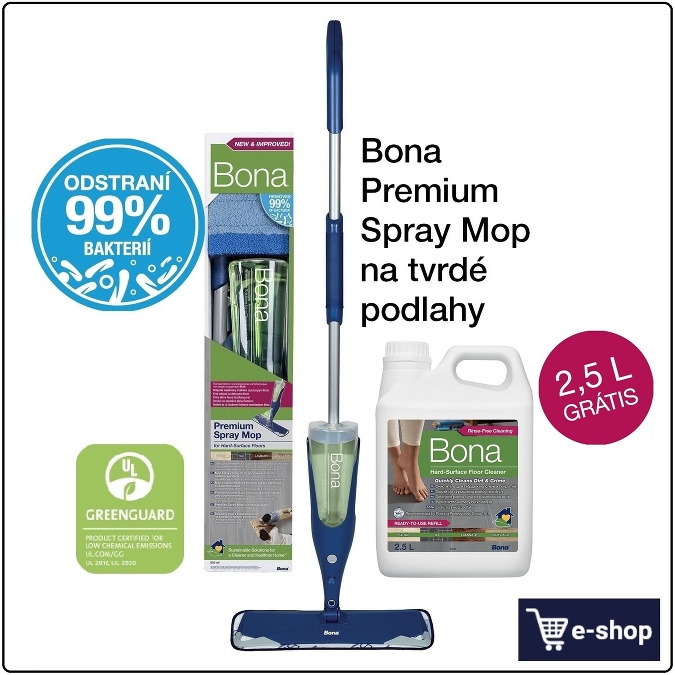 Bona Premium Spray Mop je prémiový mop, ktorý uľahčí upratovanie vašich podláh. 