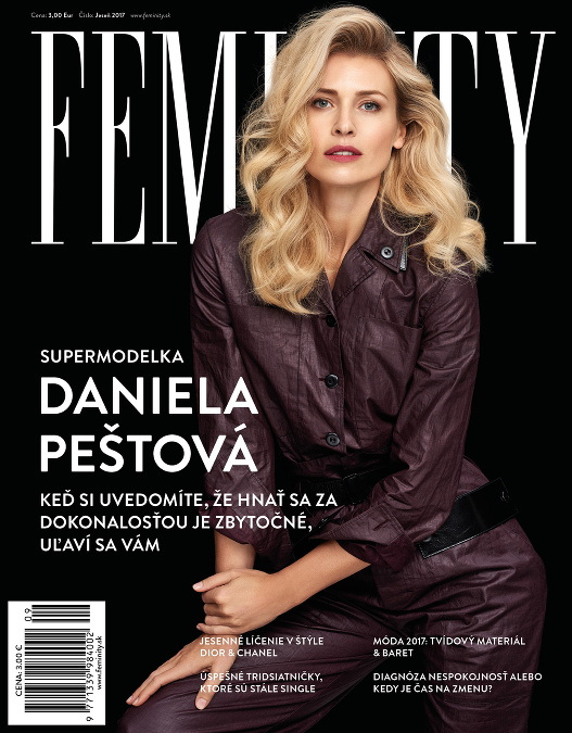 Daniela Peštová z Elite Prague na titulke jesenného čísla magazínu Feminity