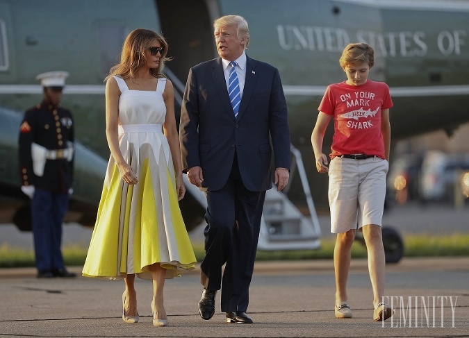Melania Trump s manželom a synom 