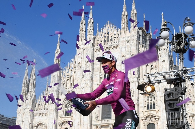 Peter Sagan v Miláne počas osláv