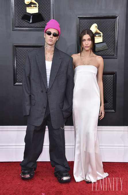 Manželia Bieberovci na oceňovaní cien Grammy