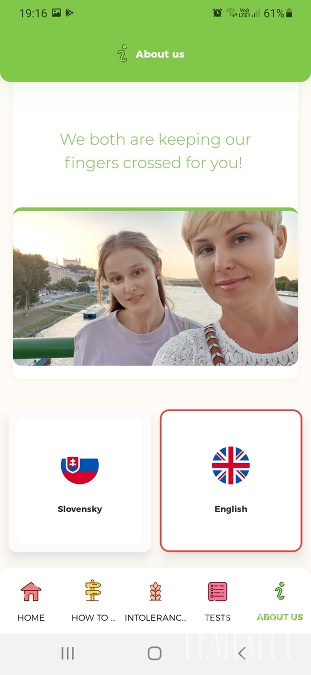 Aplikácia je dostupná v slovenskom, ale aj v anglickom jazyku
