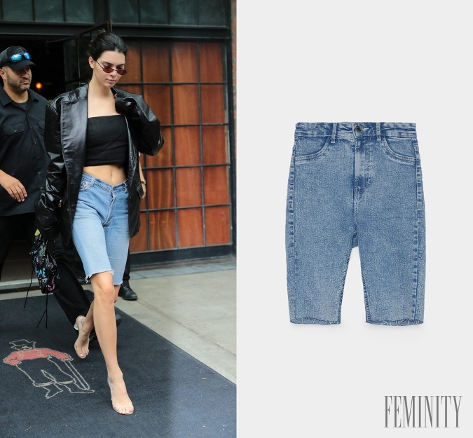 Denimové cyklistické nohavice obzvlášť obľubuje aj modelka Kendall Jenner 