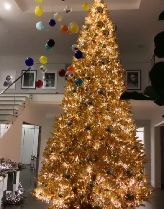Tento rok sa najmladšia z rodiny, Kylie Jenner, už na instagrame pochválila takýmto vianočným stromčekom
