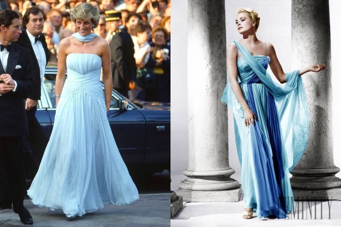 Diana tak vzdala hold princeznej Grace z Monaka tým, že si obliekla podobné šaty, ako mala na sebe sama Grace na tomto filmovom festivale. 