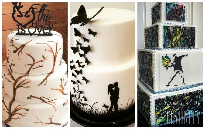 Ak zvolíte ako svadobnú tortu maľovanú, potom si na ňu môžete dať všetko, čo vás vystihuje ako pár