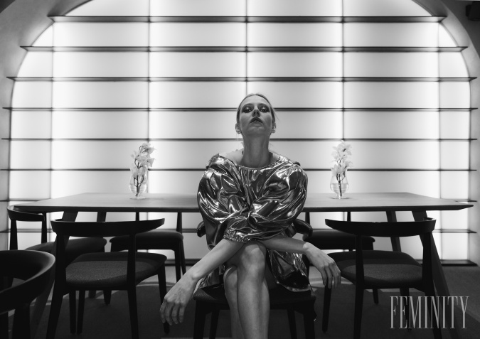Modelka Alexandra Gachulincová v modeli Isabel Marant z módneho domu Alizé