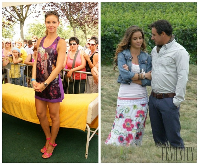 Nela vo fialových mini vyzerá super, v seriáli (vľavo) nosí stále dlhé voľné sukne