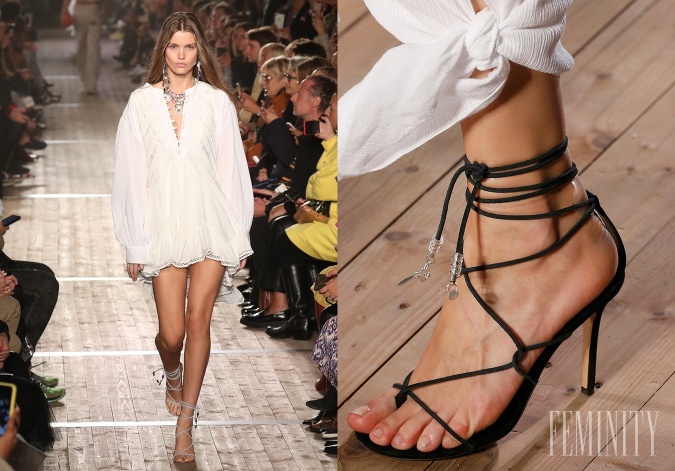 Sandále na remienkoch sú jemné a ženské, rovnako ako francúzska dizajnérka Isabel Marant