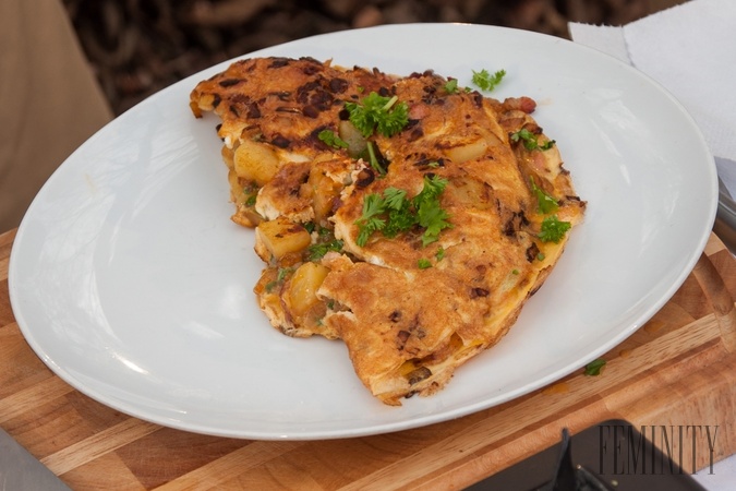 Sedliacka omeleta s gombaseckou omeletou