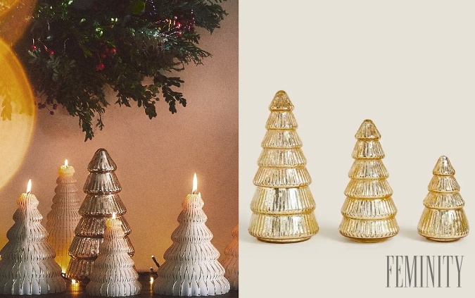 Sviečky v tvare vianočných stromčekov