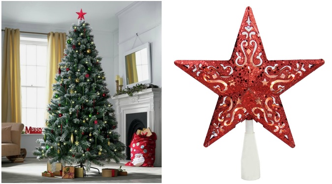 Červená hviezda na vrchole stromčeka je skvelým tipom na vianočnú ozdobu